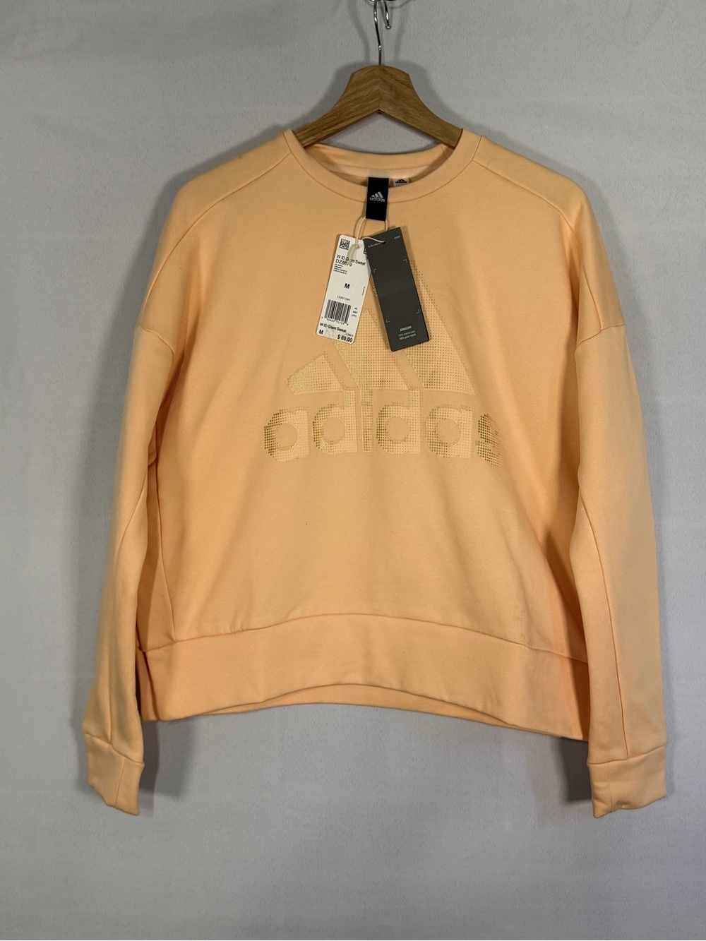 Adidas Women’s Crewneck Sweatshirt Medium Peach Pullover Logo Casual